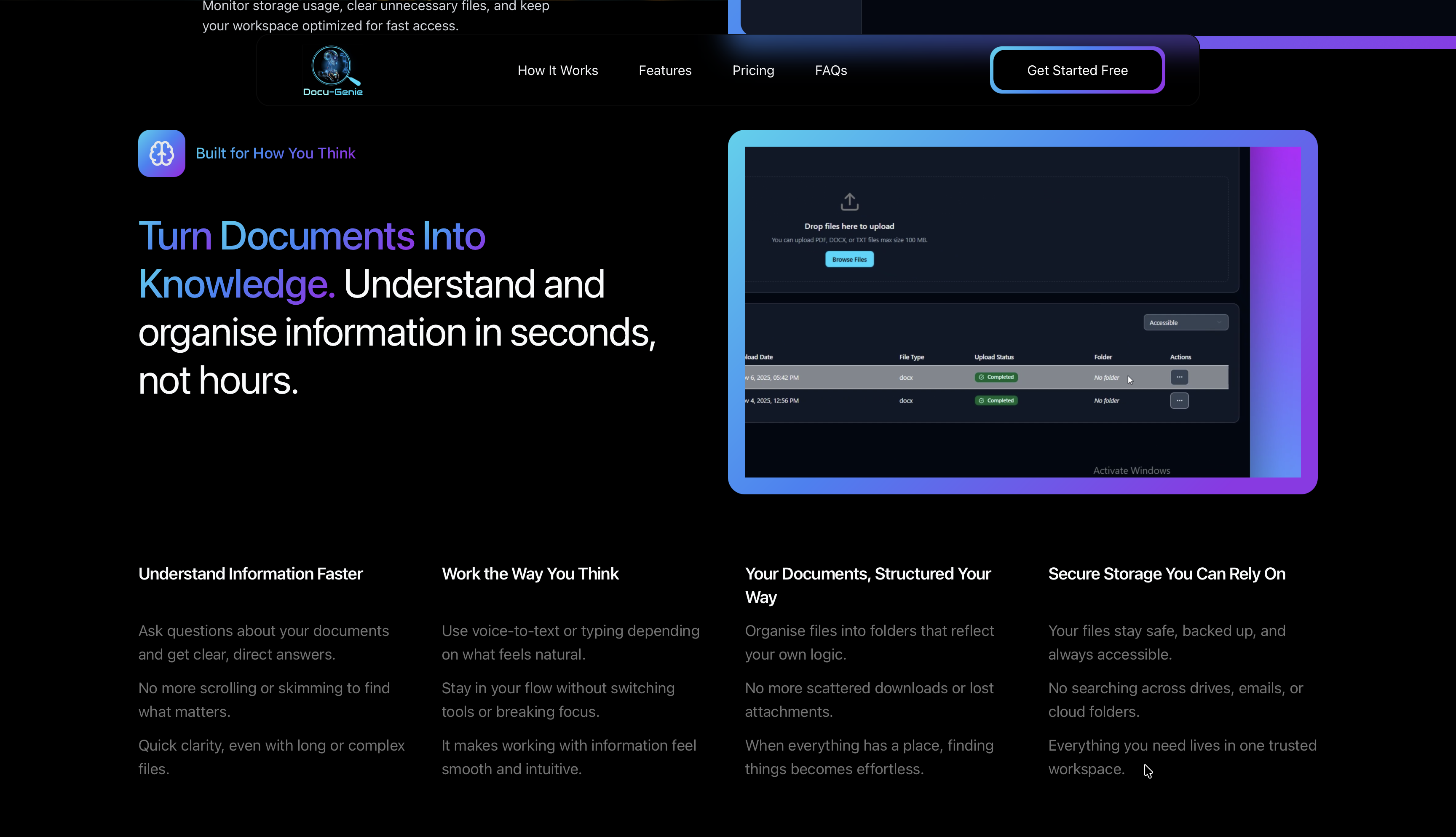Docu Genie functions